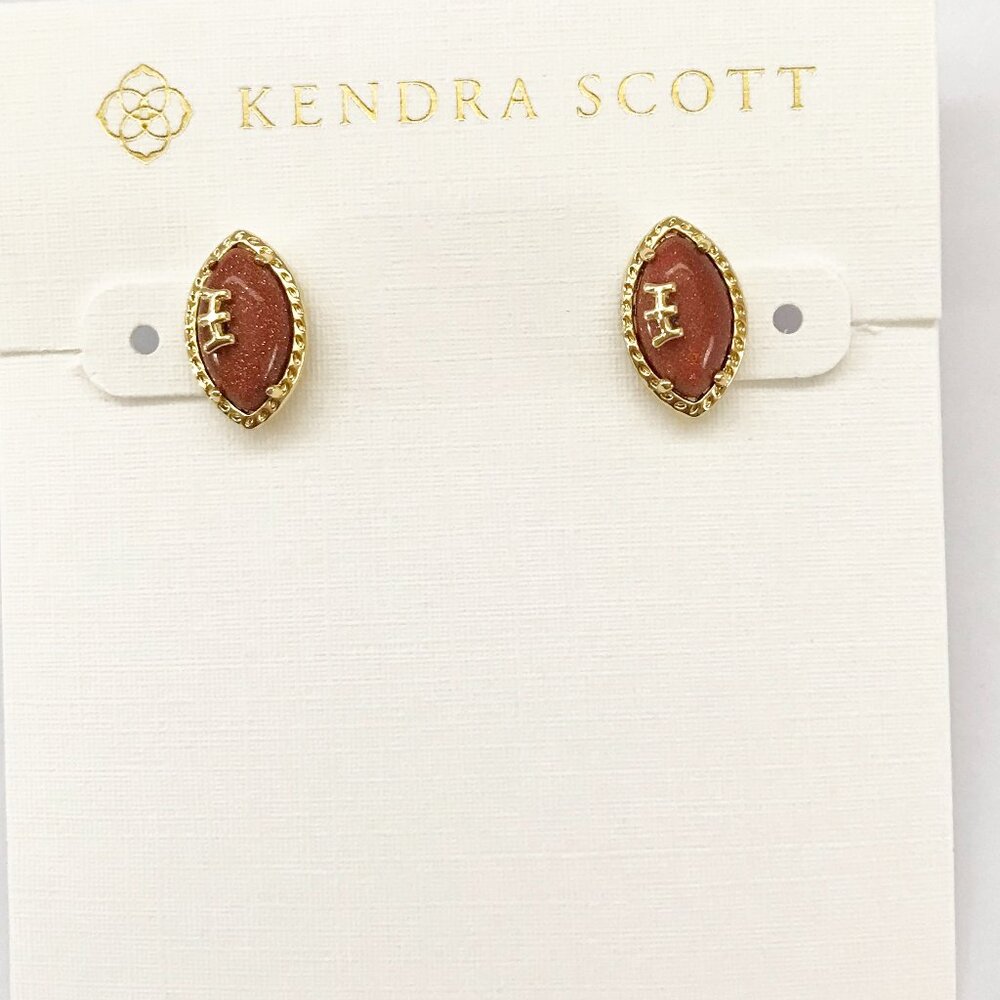 Kendra Scott Football Earrings In Orange Goldstone